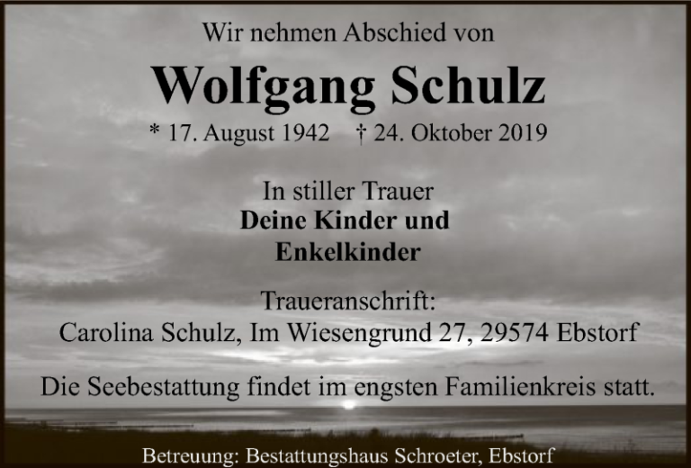 wolfgang schulz traueranzeige